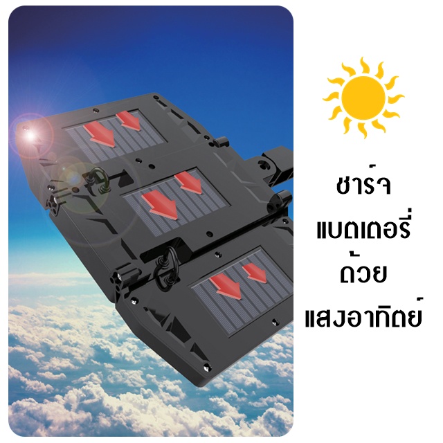 รับประกัน2ปี โคมไฟถนนโซล่าเซลล์ กันน้ำกลางแจ้งป้องกันฟ้าผ่า สว่างอัตโนมัติเมื่อฟ้ามืด - รูปที่ 3