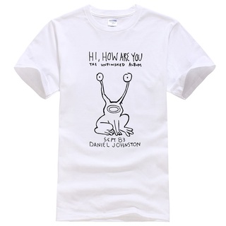 【ผ้าฝ้ายแท้】ราคาต่ำสุด!! เสื้อยืด ผ้าฝ้าย พิมพ์ลาย Nirvana Kurt Cobain Daniel Johnston Roll Band Hi How Are You คลาสสิก