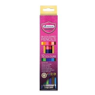 [รุ่นใหม่ สีสด ถูกสุด] MASTER ART ดินสอสี สีไม้ มาสเตอร์อาร์ต แบบ 1 หัว และ 2 หัว ฟรี! กบเหลาดินสอ (12,24,36สี