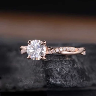 Silver Gold Rose Gold 3 Color Titanium Women Crystal Diamond Fashion Jewellery Wedding Ring