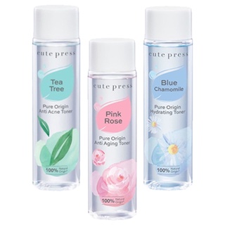 CUTE PRESS โทนเนอร์ 3 สูตร PURE ORIGIN ,PINK ROSE,CHAMOMILE ,TEA TREE  ขนาด 250 ML.