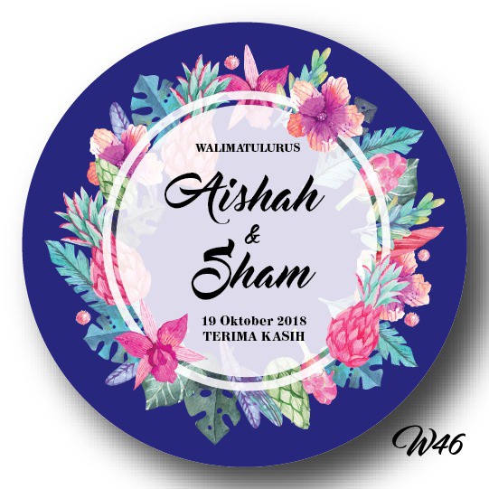 ที่กําหนดเอง Goodies งานแต่งงานวันเกิดบรรจุภัณฑ์สติกเกอร์ W46 55 ชิ้น