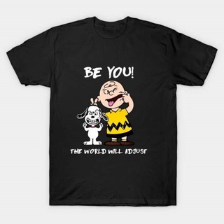 เสื้อยืดผู้ชาย เสื้อยืด พิมพ์ลาย Snoopy Be You The World Will สามารถปรับได้ S-5XL