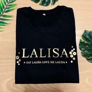 👑LALISA t-shirt สกรีนลายสีทอง ✨