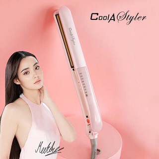 Coolastyler เครื่องหนีบผม หน้าจอสัมผัส เครื่องม้วนผม2IN1 ที่หนีบผม มอก. หนีบผม อุปกรณ์ทำผม แกนม้วนผม Jelly Pink