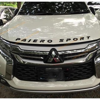 logo pajero โลโก้ ปาเจโร่ ติดหน้าฝากระโปรงหน้า สีดำ 2005-2020 05-20