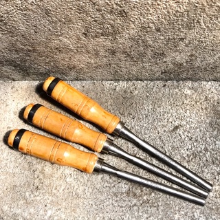 Wood Chisel สิ่วโกบ สิ่วโค้ง สิ่วเล็บมือ สิ่ว เครื่องมือเเกะสลัก สิ่วด้ามไม้ ขนาด 3/8