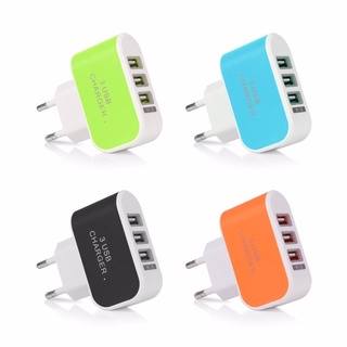 3USB EU Plug  Adapter สำหรับชาร์จโทรศัพท์ อุปกรณ์ชาร์จต่างๆ