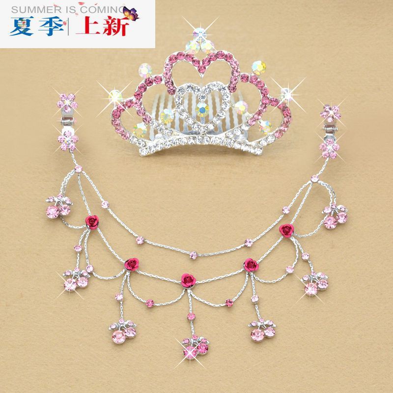 Crystal Diamond Hairpin Headdress Children Girl Hair Ornament Forehead