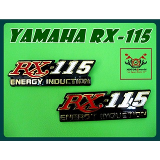 YAMAHA RX115 FUEL TANK EMBLEM LH&amp;RH "RED" &amp; "WHITE" STICKER // สัญลักษณ์ข้อความ RX115 ข้างถังน้ำมันซ้าย-ขวา (สูง 5 ซม.)