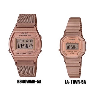 casio B640WMR-5A B640 สายถัก pinkgold LA-11WR LA-11WR-5A รับประกันศูนย์  1 ปี