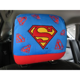 ลิขสิทธิ์แท้ ซุปเปอร์แมน ที่หุ้มหัวเบาะรถยนต์ 1 ชิ้น สีน้ำเงิน Superman Spider-man 1 piece Car Head Rest Cover Blue