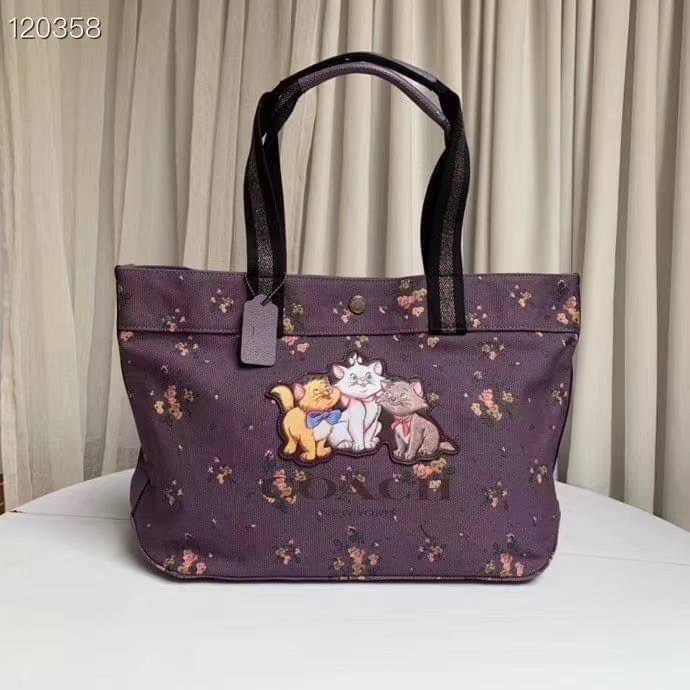 Coach DISNEY X COACH TOTE WITH ROSE BOUQUET PRINT AND ARISTOCATS (COACH  91130) QB/DUSTY LAVENDER MULTI | Shopee Thailand
