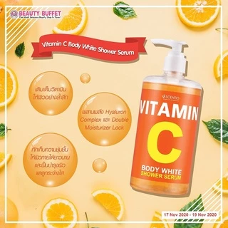 [ซื้อคู่ราคาพิเศษ] SCENTIO VITAMIN C BODY WHITE SHOWER SERUM เซนทิโอ วิตามินซี บอดี้ ไวท์ ชาวเวอร์ เซรั่ม (450 ML.)