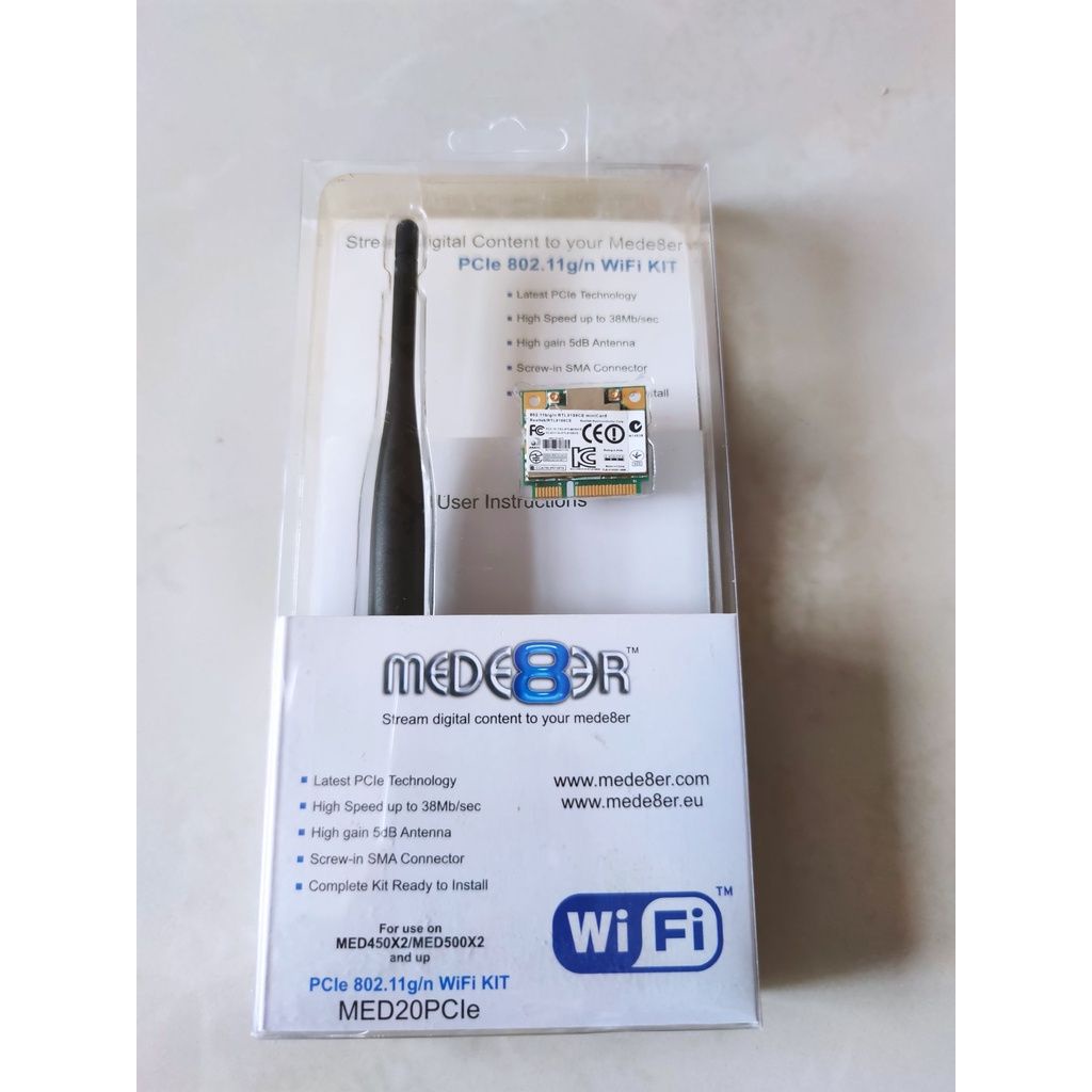 มือสอง ไวไฟ MEDE8ER PCIe 802.11g/n Wifi Kit for use on MED450X2 / MED500X2 and up [MED20PCIe]