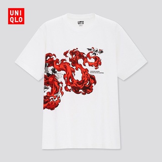 LL StreetNew In Stock Uniqlo (UNIQLO) Mens/Parent-child (UT) Comic Print T-shirt (Short Sleeve) Demon Slayer สไตล์ใหม่