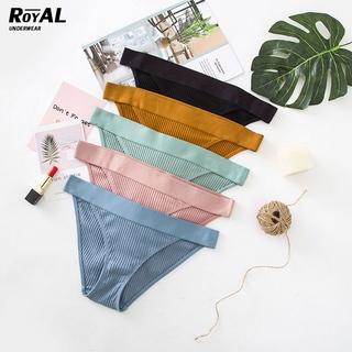 royalunderwear กางเกงในผู้หญิง บิกินี่ สไตล์เกาหลี แนวกึ่งสปอต ผ้าฝ้ายพรีเมี่ยม BBA70