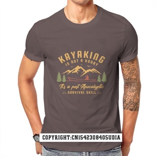 เสื้อยืดผ้าฝ้ายพิมพ์ลายขายดี เสื้อยืด พิมพ์ลาย Kayaking Is Not A Hobby Its A Post Kayak สีดํา สําหรับผู้ชาย