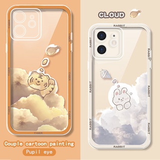 เคส Vivo V23 V23E V15 V17 V19 V20 V20 Pro V20SE V21 V11i เคสโทรศัพท์มือถือ ซิลิโคนนุ่ม ใส ลายก้อนเมฆ เสือ