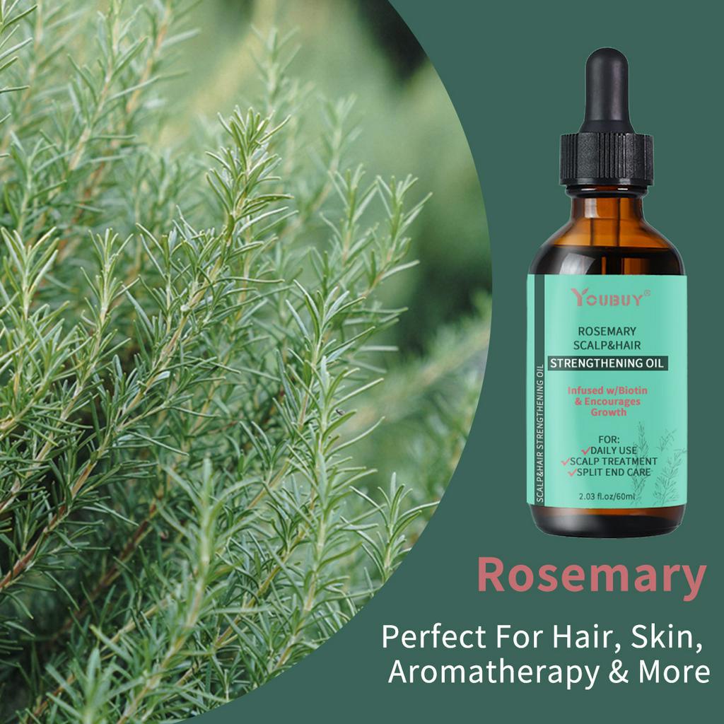 Youbuy rosemary น้ํามันหอมระเหยดูแลเส้นผมบํารุงและซ่อมแซมรากผมปรับปรุงความกระจ่างป้องกันผมร่วงและผมแข็ง