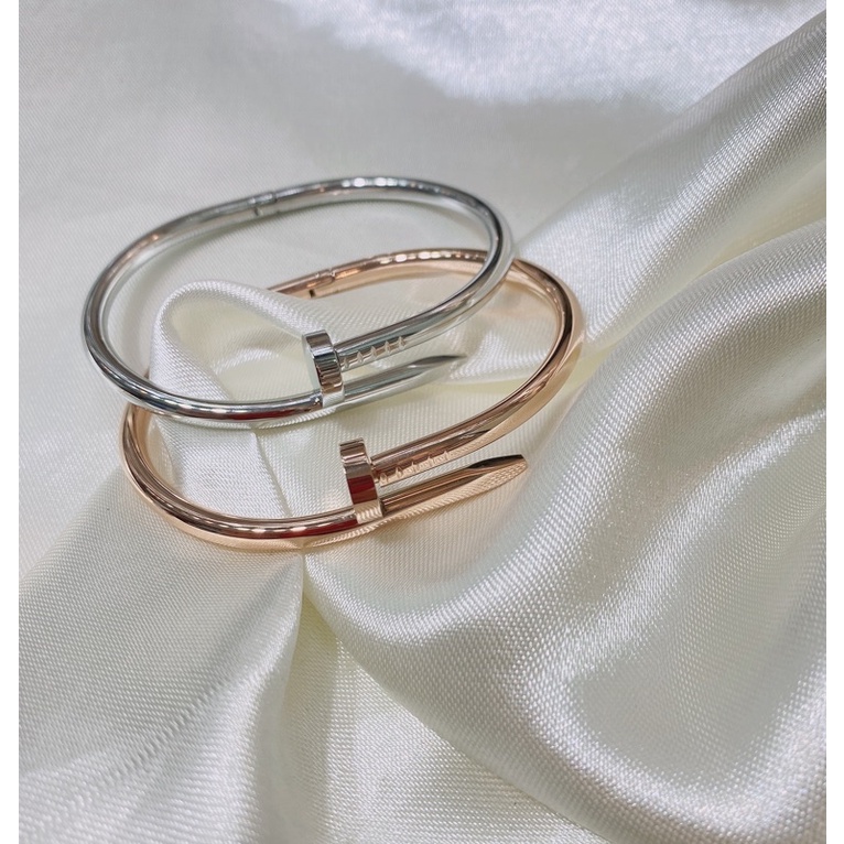 พร้อมส่ง เครื่องประดับ กำไลข้มือรายตะปู สแตนเลสไทเทเนียม