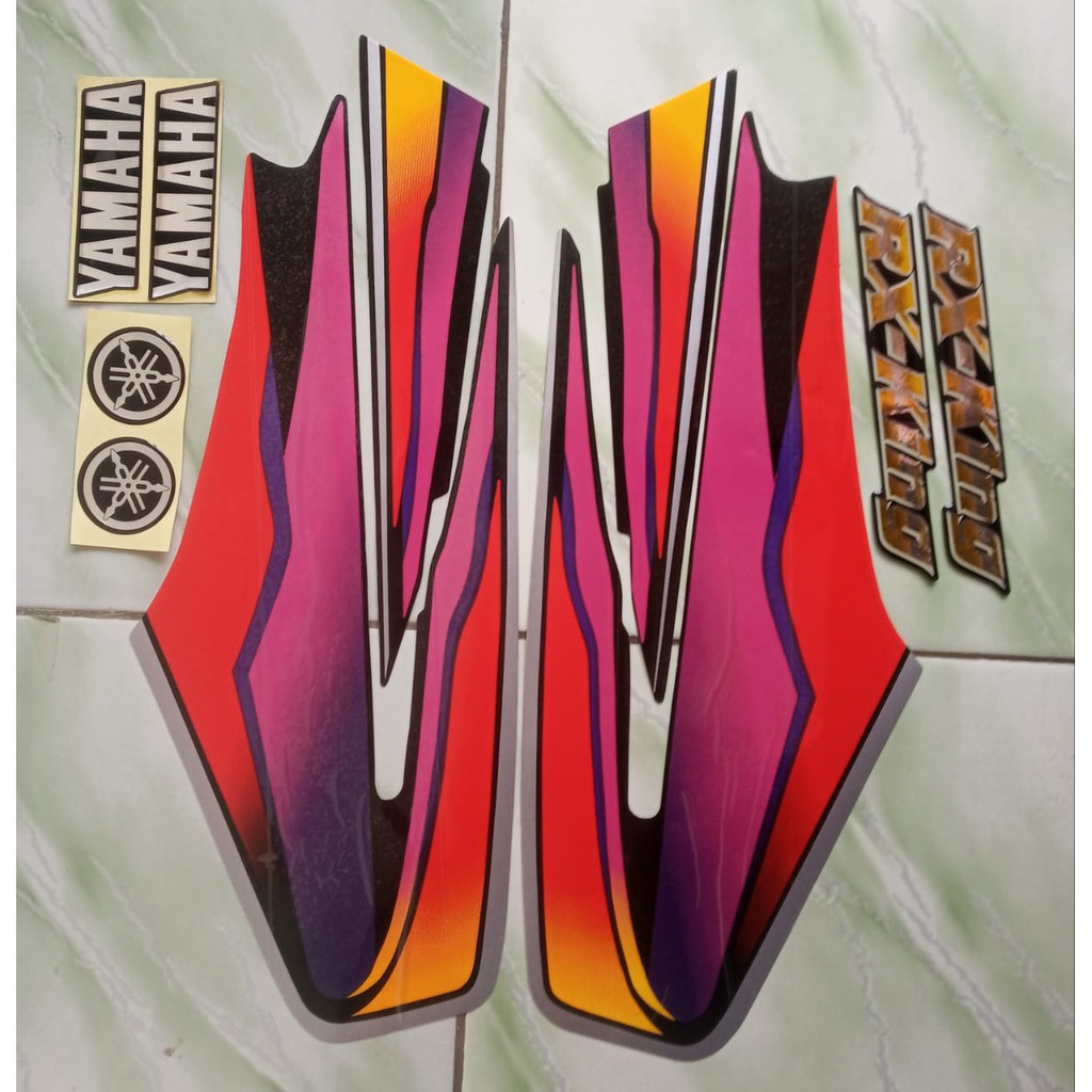 สติ๊กเกอร์ขวางมอเตอร์ไซค์ Rx king 99 + ตราสัญลักษณ์yamaha