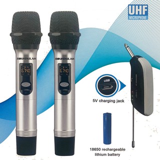 NEW ไมค์โครโฟน ไมค์โครโฟนไร้สาย ไมค์ลอยคู่ รุ่น M-621 UHF แท้ Wireless Microphone SOUND MILAN