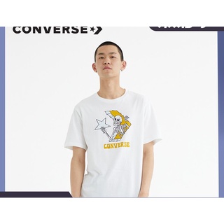 เสื้อยืดพิมพ์ลายแฟชั่น CONVERSE Converse เทรนด์บุคลิกภาพรูปแบบหัวกะโหลกเสื้อยืดแขนสั้นผู้ชายเสื้อกีฬา 10022195