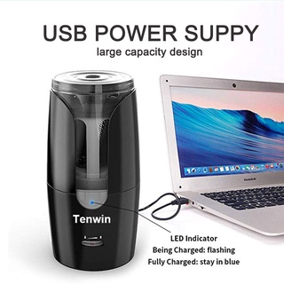 Tenwin กบเหลาดินสอไฟฟ้าอัตโนมัติ USB เครื่องเขียน สําหรับเด็ก สํานักงาน โรงเรียน 8028