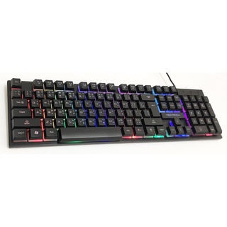 คีย์บอร์ดเกมมิ่ง มีไฟ  USB 2.0 GAMING Keyboard LED BlacLight