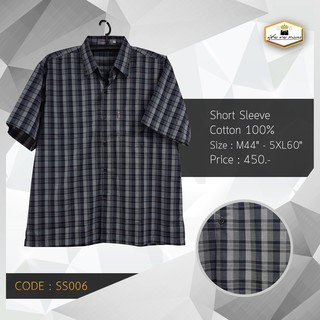 BIG เสื้อเชิตพิมพ์ลายสก็อต SS006