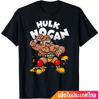 เสื้อยืดผ้าฝ้ายพิมพ์ลายขายดี มวยปล้ำอาชีพ มวย มวยปล้ำลีก อเมริกา WWE Hulk Hogan คอกลม แฟชั่น  ผ้าฝ้ายแท้ เสื้อยืด ผ้าฝ้า