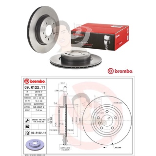 09 R122 11 จานเบรค ล้อ R (ยี่ห้อ BREMBO) รุ่น HC UV BMW Z4 E89 35i ปี2009-2016