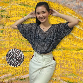 เสื้อเอวจั้ม #ผ้าชีฟองลายดอก #เสื้อจั้มเอว
