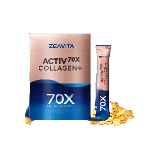 ZEAVITA Collagen มากขึ้น 70X ไดเปปไทด์ 100% (30ซองx1กล่อง) ซีวิต้า คอลลาเจน อาหารเสริม วิตามินซี ผิวขาว ไฮยา กลูต้า