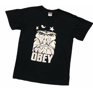 เสื้อยืดผ้าฝ้ายพิมพ์ลายแฟชั่น ผ้าฝ้ายแท้OBEY. (เสื้อยืดมือสอง)S-5XL