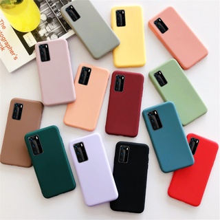 เคสซิลิโคน สีพื้น กรณีโทรศัพท์มือถือ Realme 5i 6i C2 C3 C11 C12 C15 XT