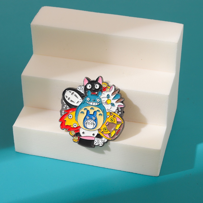 เครื่องประดับ เข็มกลัด รูปการ์ตูนอนิเมะ Spirited Away Enamel Lapel Totoro สําหรับกระเป๋าเป้สะพายหลัง เสื้อผ้าผู้หญิง - รูปที่ 3
