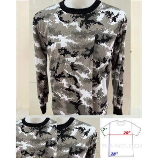 เสื้อลายพรางแขนยาว ลายพรางดิจิตอลขาว-ดำ (พร้อมส่ง)