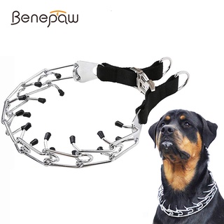 Benepaw ปลอกคอฝึกสุนัข ปรับได้ พร้อมปลายหยิก ใส่สบาย สําหรับสุนัขขนาดกลาง ใหญ่ เยอรมัน เชพเพิร์ด พิทบูล