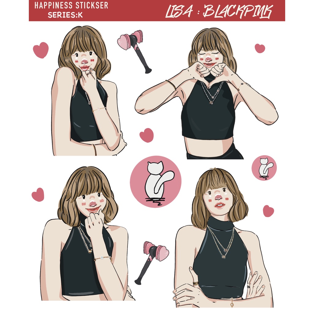 Mini sticker (มินิสติเกอร์) ลิซา LISA BLACKPINK - sarareemueanglue ...