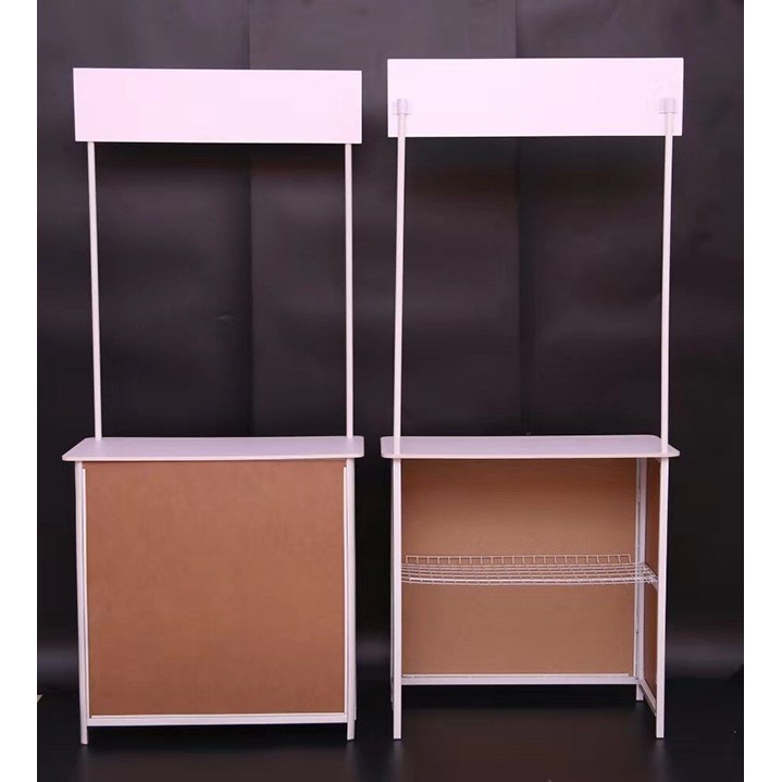 เคาน์เตอร์แสดงสินค้า โต๊ะออกบูธ เคาน์เตอร์ขายของ -Iron Portable Trade Show Counter with Top Board Pr