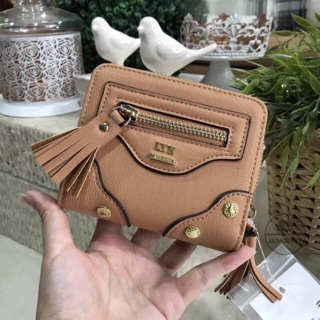 LYN Short Wallet With Zip (outlet) สีน้ำตาล