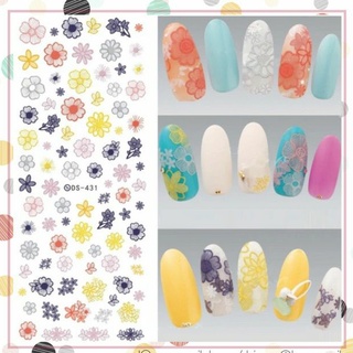 สติ๊กเกอร์ ติด เล็บ แทททู แบบใช้น้ำ -  ดอกไม้ opi essie orly zoya