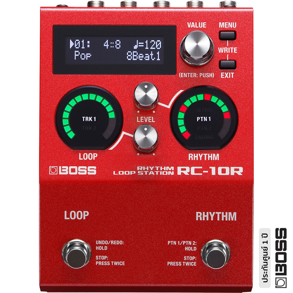 BOSS® RC-10R Rhythm Loop Station เอฟเฟคลูป และ Rhythm Box ในตัวเดียว บันทึกได้นาน 6 ชม. มี 280 จังหวะ