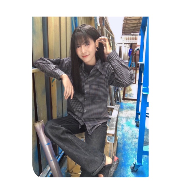 เสื้อสก๊อตแขนยาว พื้นดำ เสื้อตัดอ้อย