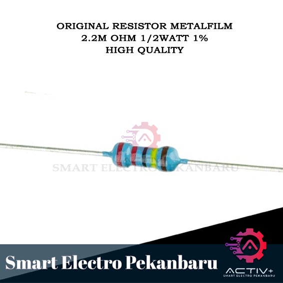 ต้นฉบับ OHM RESISTOR ฟิล์มโลหะ 2M2 OHM 1/2 วัตต์ 1% 2.2MOHM ไต้หวัน 2M2ohm 1/2 วัตต์ 1% METALFILM OH