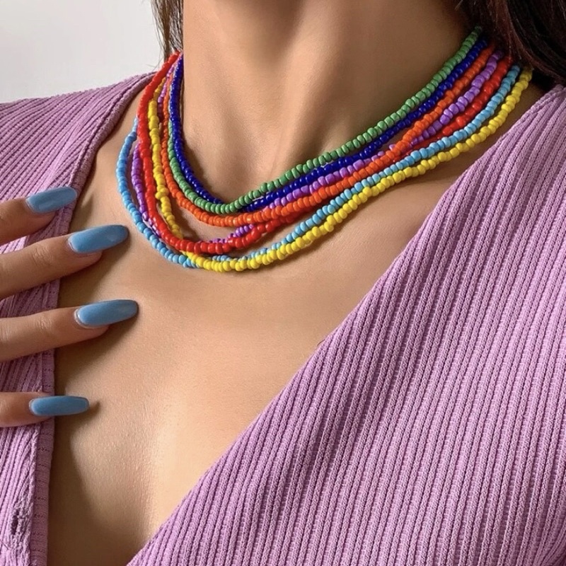 90 สีพร้อมส่ง🧸🌈 สร้อยคอลูกปัดสีล้วน สีผสม สร้อยลูกปัดปรับขนาดได้ ความยาวโดยประมาณ 40 เซ็นติเมตร