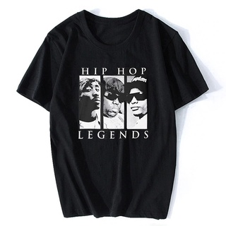♣เสื้อยืดฮิปฮอปเลเจนด์ทูแพค 2 Pac พิมพ์ลายเสื้อยืดผ้าฝ้ายสีดํา High WayTshirtsports 8h3