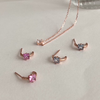 A.piece  *Last chance to buy* A.piece ต่างหูเงินแท้ [all silver 925] Baby gem earrings (178)